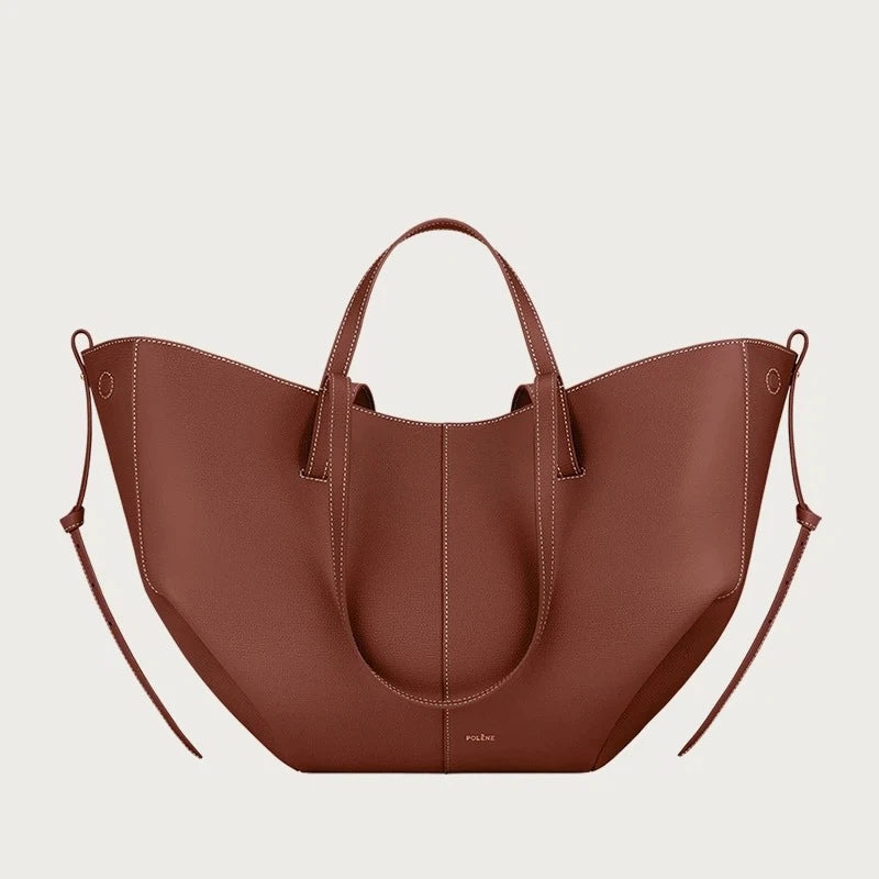 Leather bucket bag handbag tote bag
