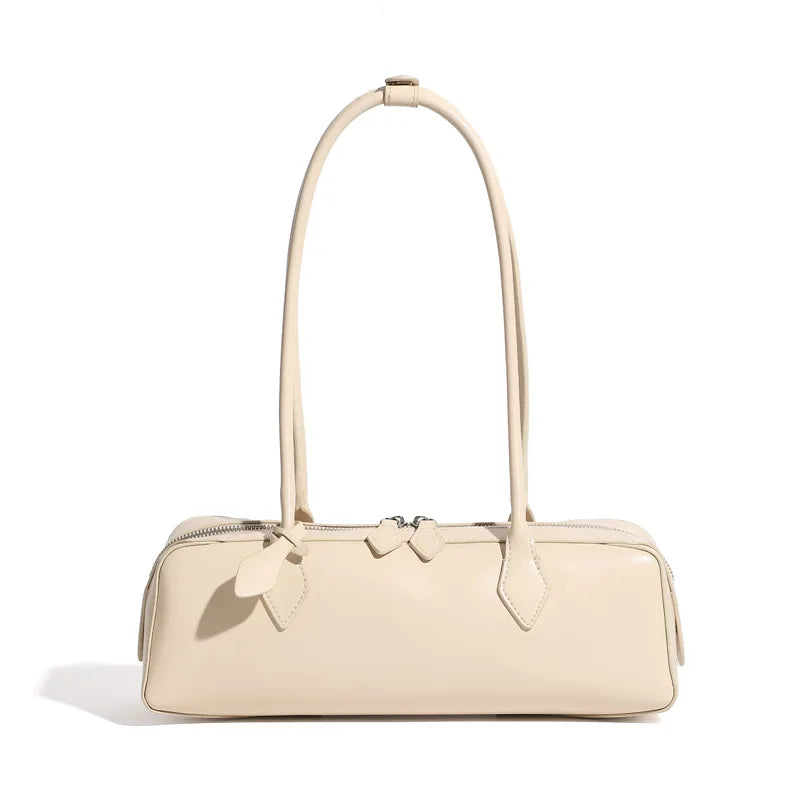 Wine Red Rectangular Underarm Bags For Women Genuine Leather Elegant Daily Shoulder Bags Fashion Designer Handbag Shopping Bag