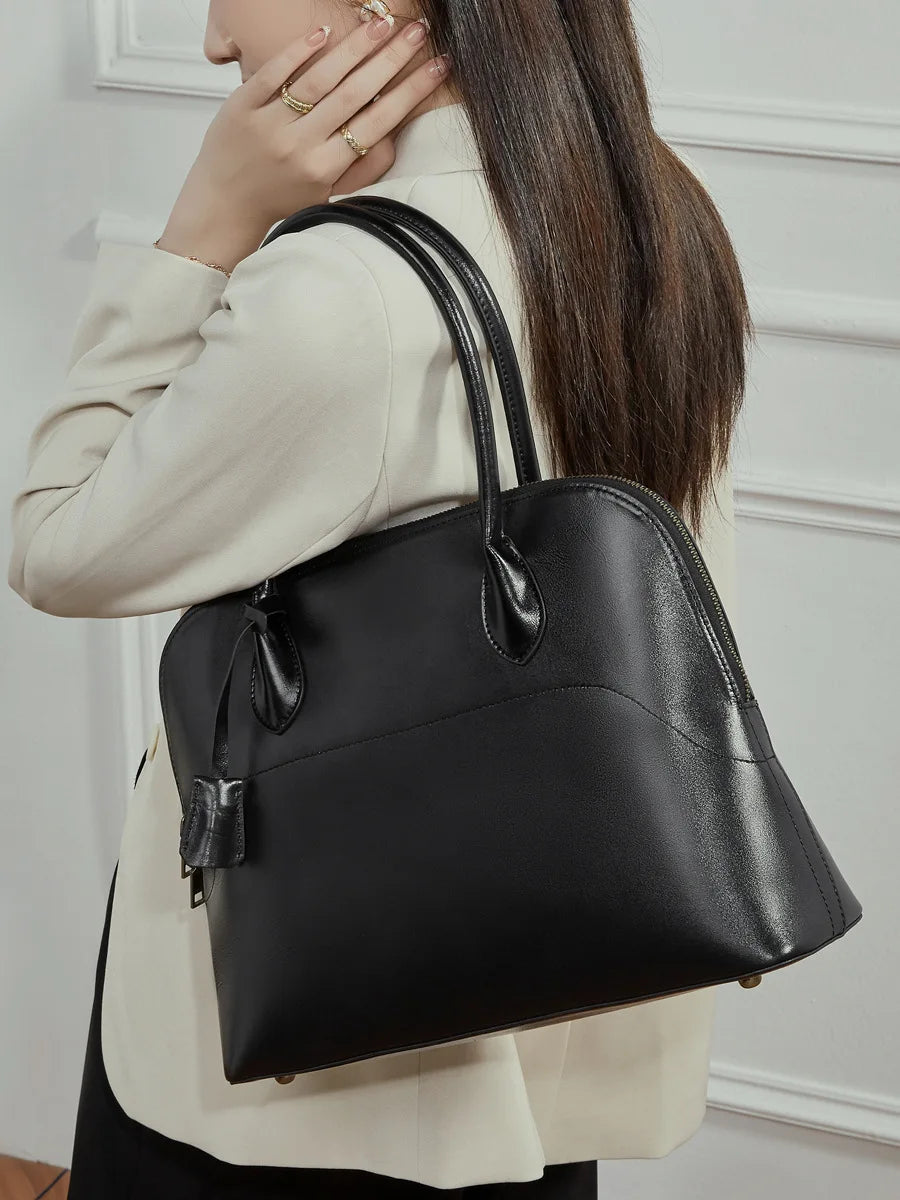 YANATARI genuine leather large capacity minimalist tote bag women top layer cowhide luxury Fashion handbag high-end shoulder bag