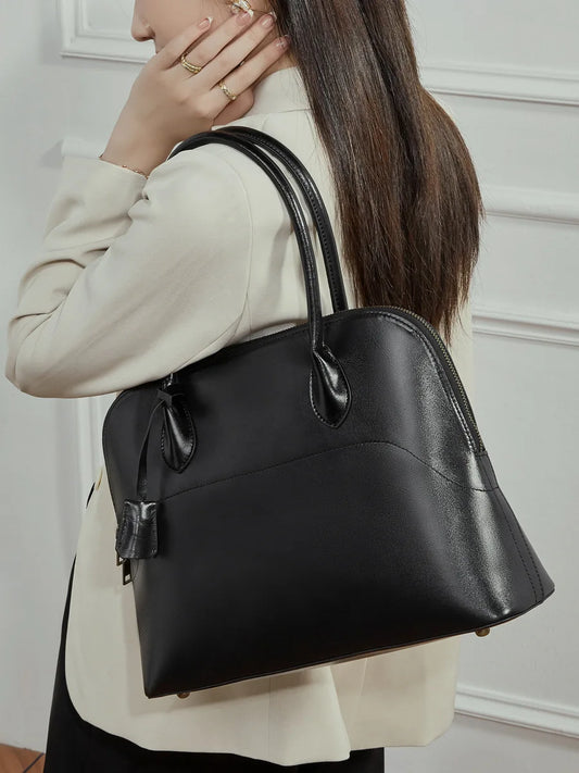 YANATARI genuine leather large capacity minimalist tote bag women top layer cowhide luxury Fashion handbag high-end shoulder bag