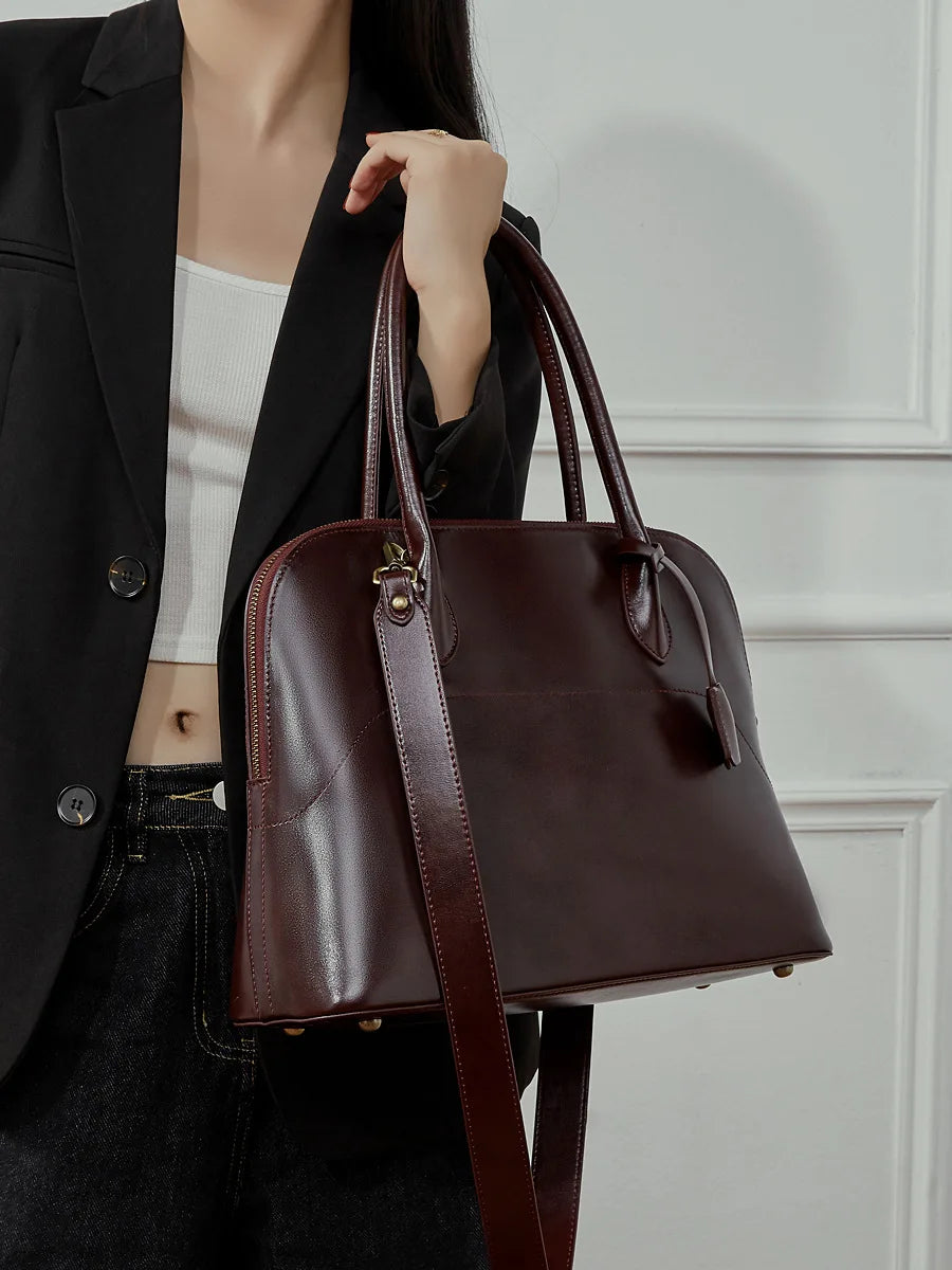 YANATARI genuine leather large capacity minimalist tote bag women top layer cowhide luxury Fashion handbag high-end shoulder bag